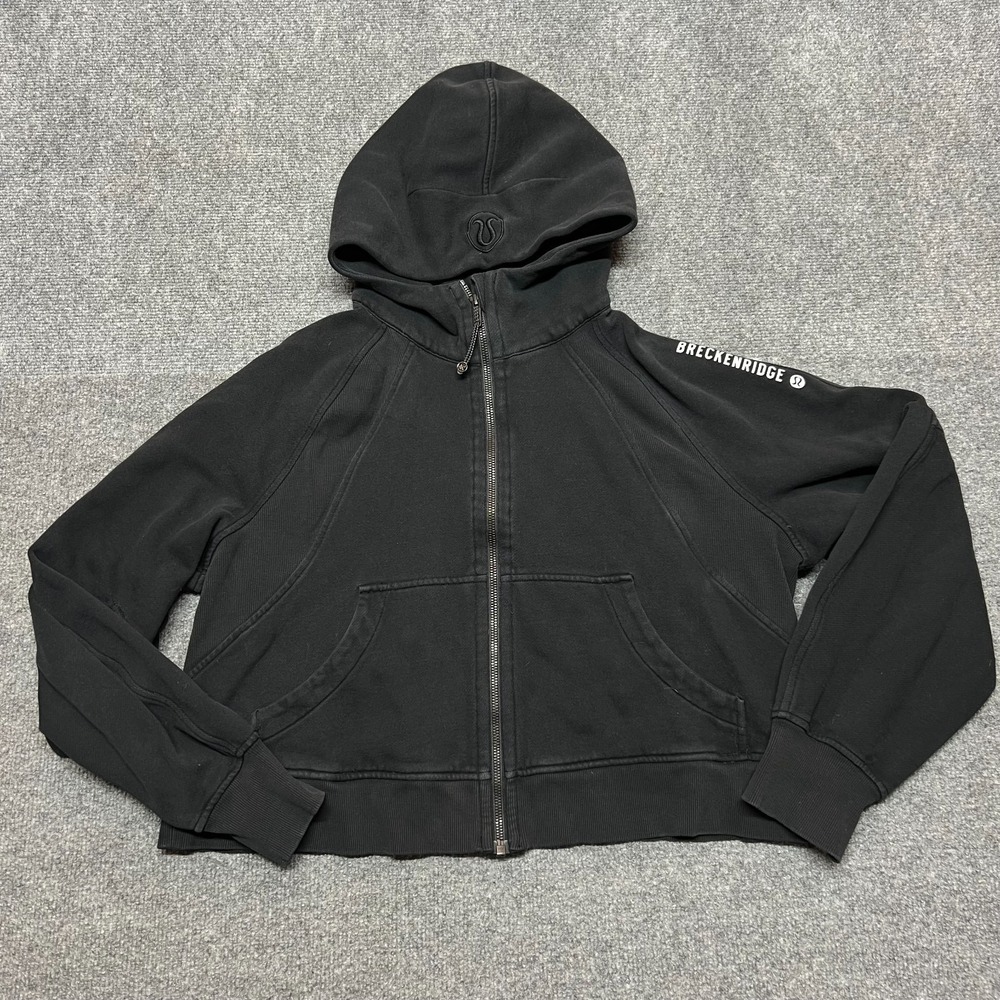 Lululemon Scuba Oversized Full Zip Hoodie Womens M/L Black Breckenridge